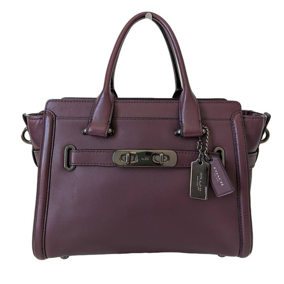 Coach Handbags - COACH Swagger 27 Glovetanned Leather Oxblood Satchel Bag